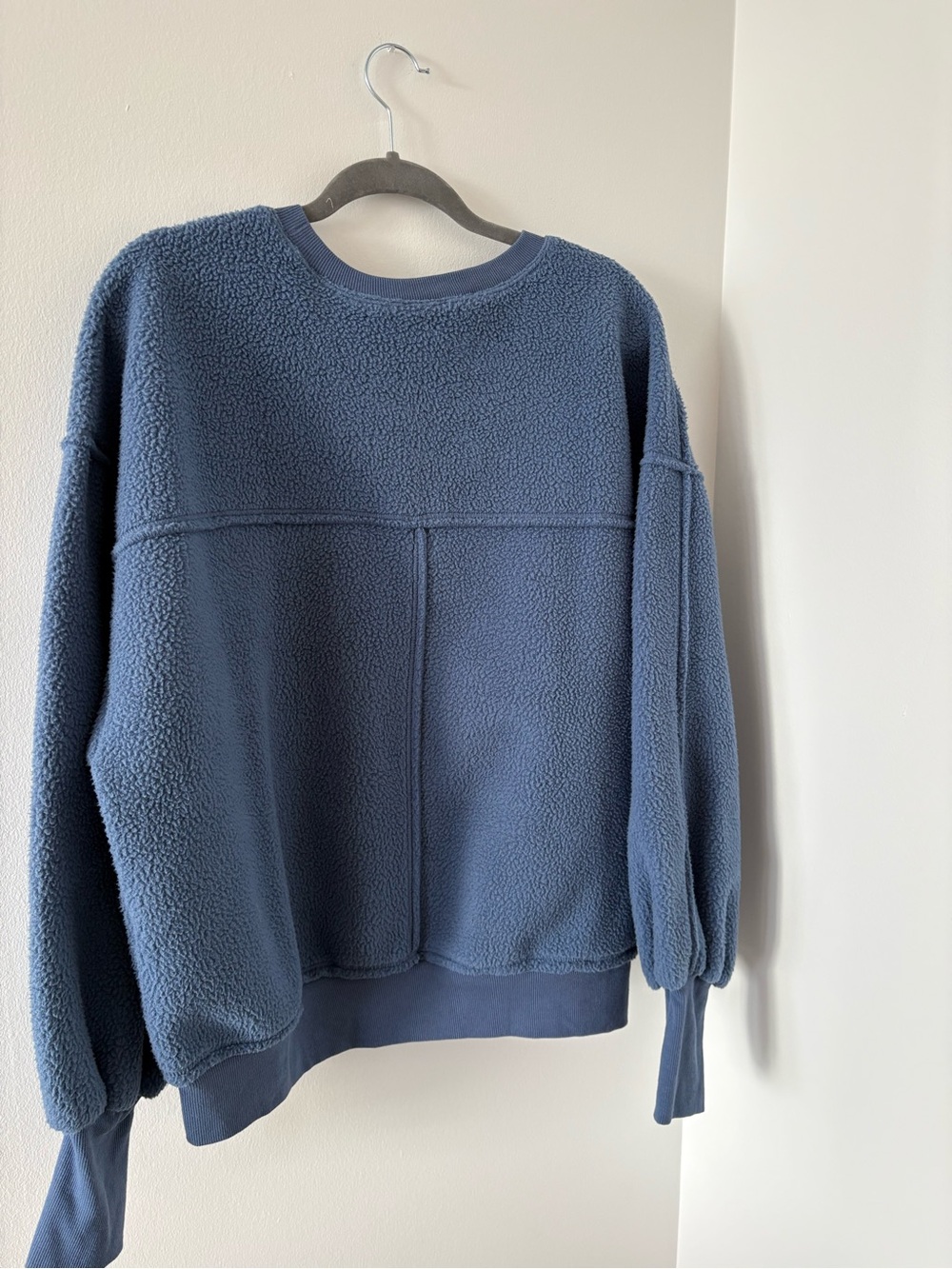 Anthropologie Pilcro Slouchy Crew-Neck Oversized‎ Sweatshirt Size L NWT In Blue - Picture 5 of 11